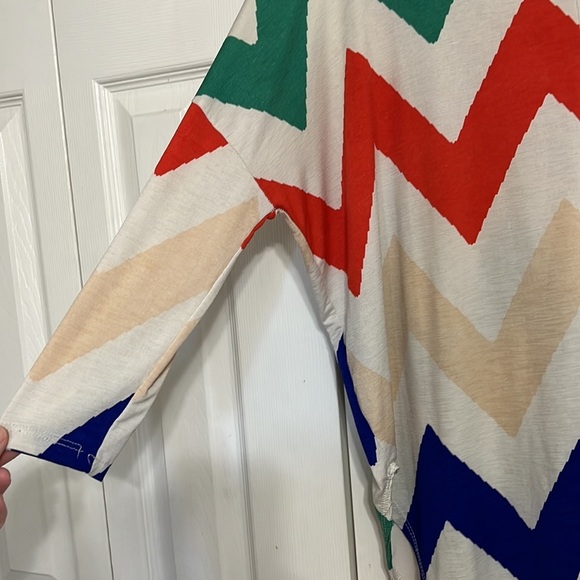 Yahada Oversized Boutique Top ZigZag Colorful Blouse Tops Size Small - Picture 4 of 6